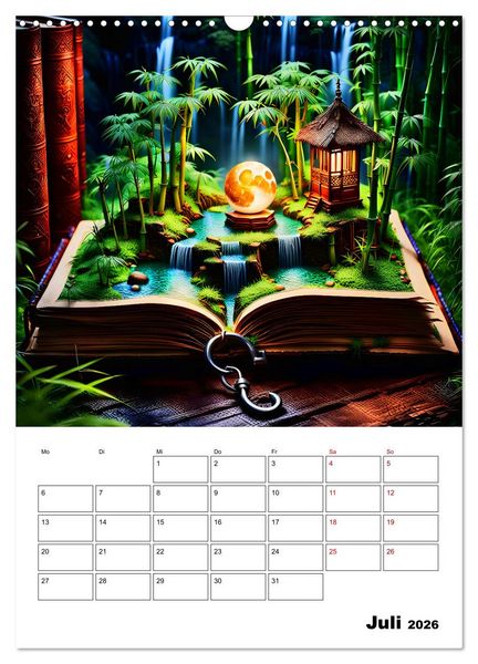Produktbild: Magische surreale Buchwelten (Wandkalender 2026 DIN A3 hoch), CALVENDO Monatskalender