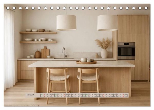 Produktbild: Wohntr&auml;ume &ndash; Minimalistische R&auml;ume voller Ruhe (Tischkalender 2027 DIN A5 quer), CALVENDO Monatskalender