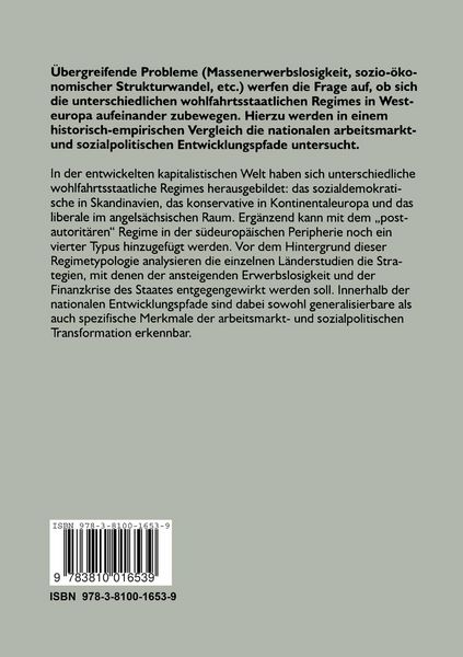 Produktbild: Arbeitslosigkeit und Wohlfahrtsstaat in Westeuropa