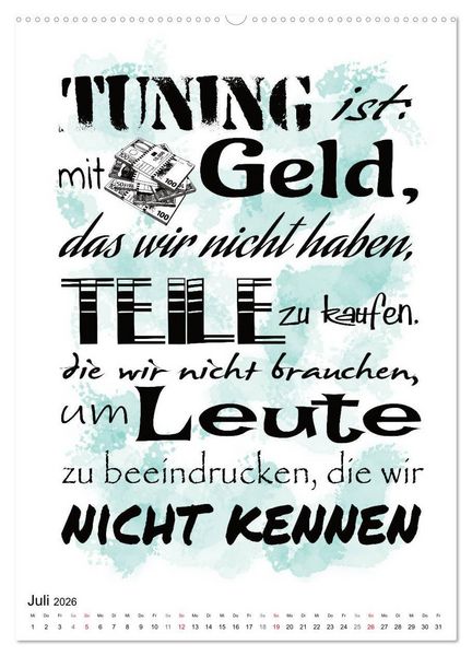 Produktbild: Biker-Spr&uuml;che (hochwertiger Premium Wandkalender 2026 DIN A2 hoch), Kunstdruck in Hochglanz