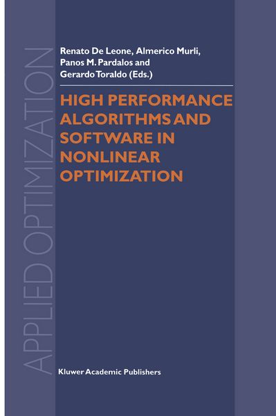 Produktbild: High Performance Algorithms and Software in Nonlinear Optimization