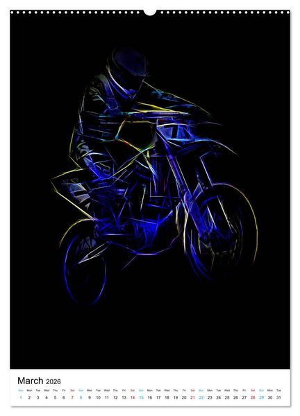 Produktbild: Electrifying Motorcross (High Quality Premium Wall Calendar 2026 DIN A2 portrait),CALVENDO 12 Month Wall Calendar