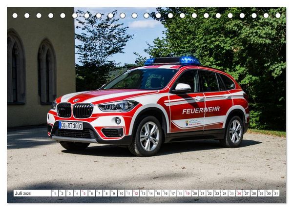 Produktbild: Feuerwehrfahrzeuge (Tischkalender 2026 DIN A5 quer), CALVENDO Monatskalender