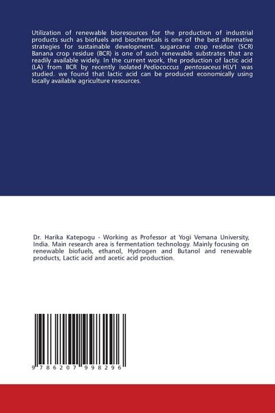 Produktbild: Lactic acid From Agriculture Crop Residues
