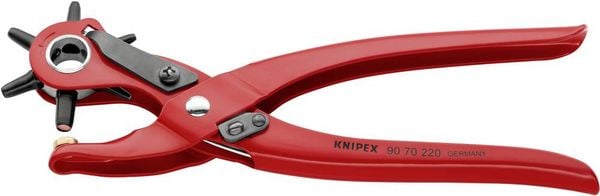 Produktbild: Knipex 90 70 220 Revolverlochzange 2 mm, 2.5 mm, 3 mm, 3.5 mm, 4 mm, 5 mm 220 mm 1 St.