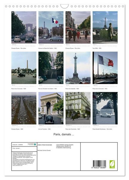 Produktbild: Paris, damals ... (Wandkalender 2026 DIN A3 hoch), CALVENDO Monatskalender