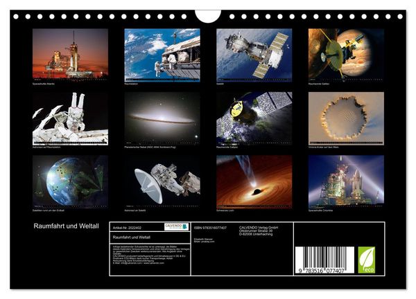 Produktbild: Raumfahrt und Weltall (Wandkalender 2026 DIN A4 quer), CALVENDO Monatskalender