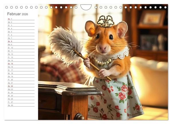 Produktbild: Hamsti Haushalt - Ordnung mit Pfiff und Flausch (Wandkalender 2026 DIN A4 quer), CALVENDO Monatskalender