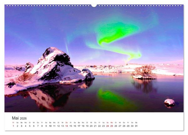 Produktbild: Nordlichter - ein beeindruckendes Schauspiel. (hochwertiger Premium Wandkalender 2026 DIN A2 quer), Kunstdruck in Hochglanz