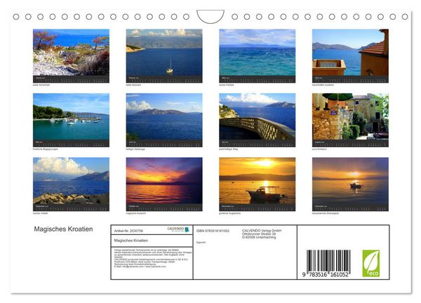 Produktbild: Magisches Kroatien (Wandkalender 2026 DIN A4 quer), CALVENDO Monatskalender