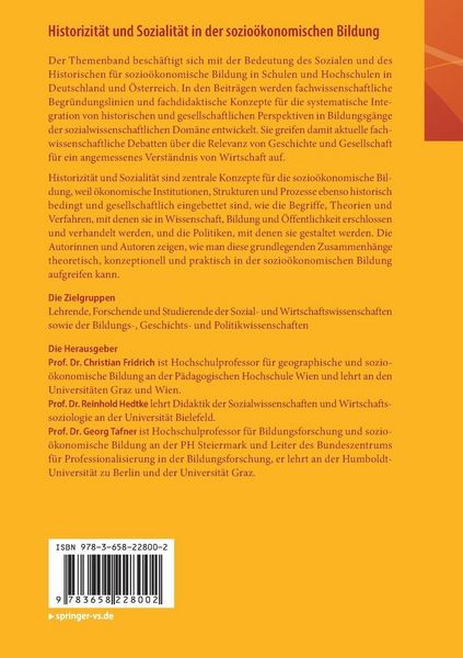 Produktbild: Historizit&auml;t und Sozialit&auml;t in der sozio&ouml;konomischen Bildung