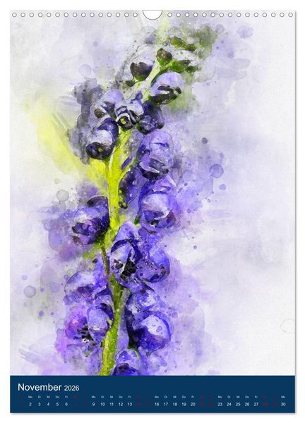 Produktbild: Wilde Blumen - Illustrierter Bl&uuml;tenzauber der Pflanzenwelt (Wandkalender 2026 DIN A3 hoch), CALVENDO Monatskalender