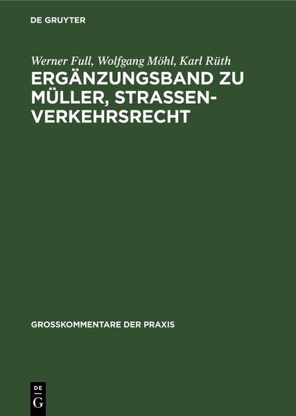 Produktbild: Erg&auml;nzungsband zu M&uuml;ller, Stra&szlig;enverkehrsrecht