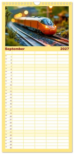Produktbild: Familienplaner 2027 - Futuristische Modelleisenbahn mit 5 Spalten (Wandkalender, 21 x 45 cm) CALVENDO