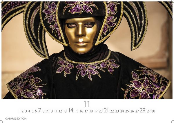 Produktbild: Venedig Karneval Kalender 2027 &ndash; Wandkalender | Fotokalender Italien 24x35 cm -. mit Karneval-Fotos, fantasievollen Masken und Kost&uuml;men