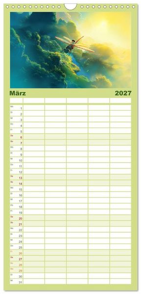 Produktbild: Familienplaner 2027 - Spaziergang durch Anime Welten mit 5 Spalten (Wandkalender, 21 x 45 cm) CALVENDO