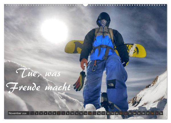 Produktbild: Sport Spruchkalender (hochwertiger Premium Wandkalender 2026 DIN A2 quer), Kunstdruck in Hochglanz