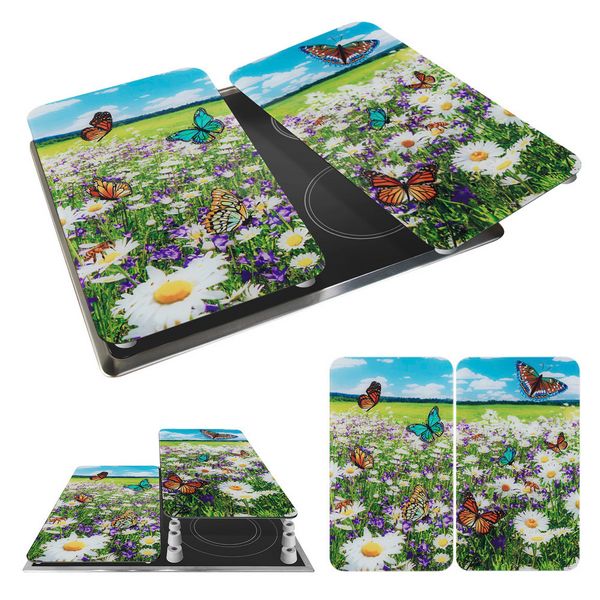 Produktbild: Herdabdeckplatte Universal Mod. Sommerwiese, 2er Set, f&uuml;r alle Herdarten geeignet