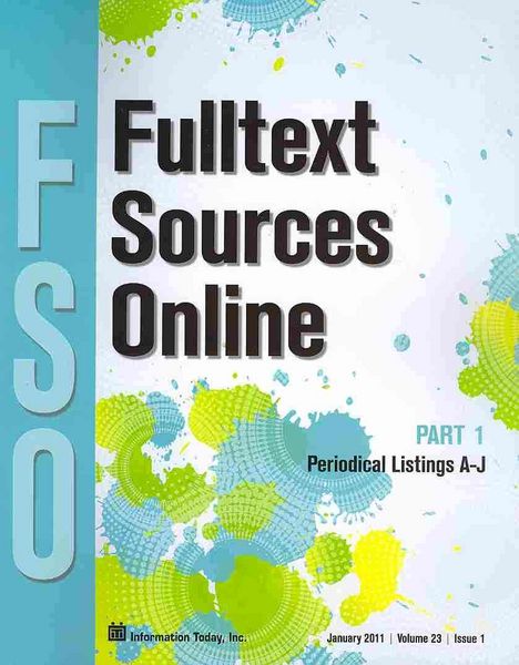 Produktbild: Fulltext Sources Online January 2011