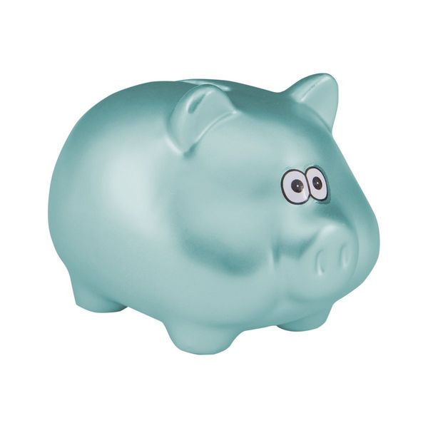 Idena Keramikspardose Schwein blau metallic 7x7x8cm