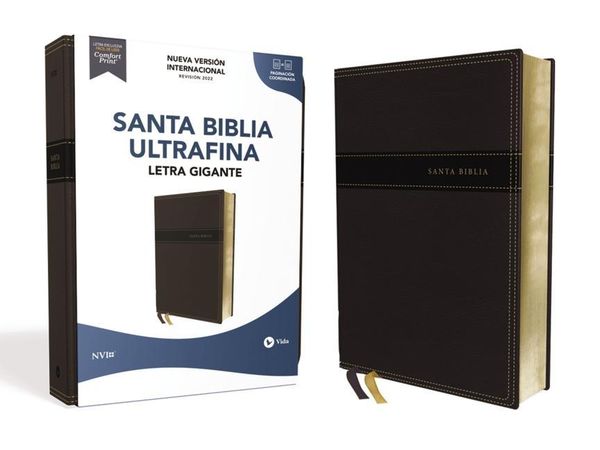 Produktbild: Nvi, Santa Biblia, Revisi&oacute;n 2022, Ultrafina, Letra Gigante, Leathersoft, Negro, Palabras de Jes&uacute;s En Rojo, Comfort Print