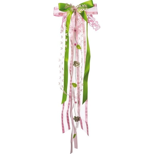 Nestler Schultütenschleifen grün/rosa 23x50cm