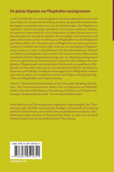 Produktbild: Die globale Migration von Pflegekr&auml;ften zur&uuml;ckgewinnen