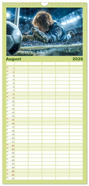 Produktbild: Familienplaner 2026 - Fussball - Kids in Action mit 5 Spalten (Wandkalender, 21 x 45 cm) CALVENDO