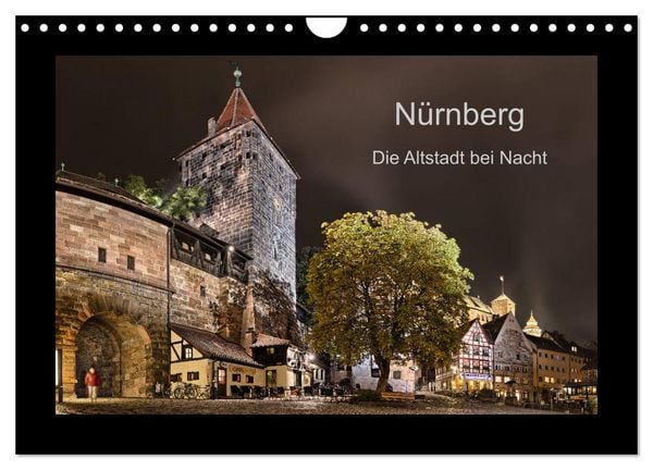 Nürnberg - Die Altstadt bei Nacht (Wandkalender 2026 DIN A4 quer), CALVENDO Monatskalender