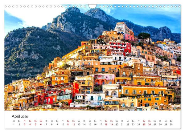 Produktbild: Amalfi K&uuml;ste - Italiens wundersch&ouml;ner K&uuml;stenabschnitt. (Wandkalender 2026 DIN A3 quer), CALVENDO Monatskalender