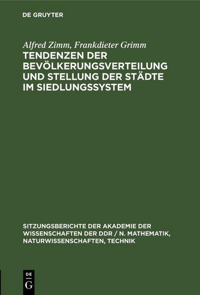 Produktbild: Tendenzen der Bev&ouml;lkerungsverteilung und Stellung der St&auml;dte im Siedlungssystem