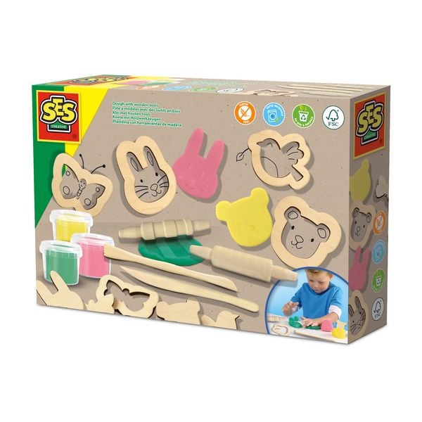 Produktbild: Eco Knete mit Holzwerkzeugen