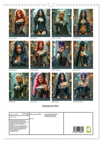 Produktbild: Steampunk Noir (Wandkalender 2026 DIN A3 hoch), CALVENDO Monatskalender