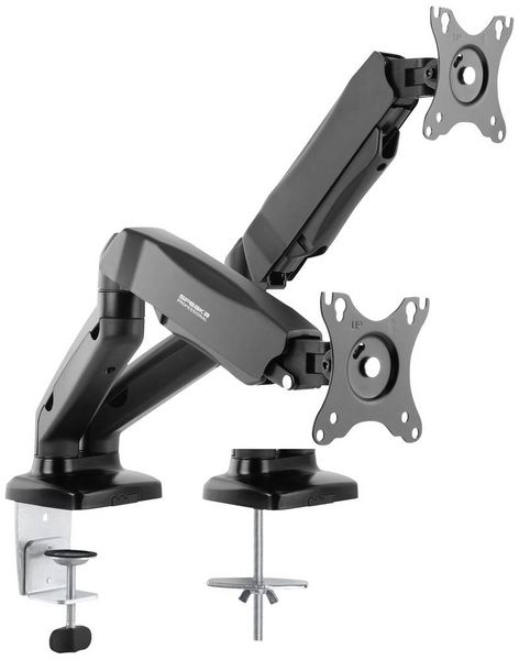 Produktbild: SpeaKa Professional Monitorhalterung SP-MM-910 2 Display(s) 43,2 cm (17") - 81,3 cm (32") Schwarz Schwenkbar, Neigbar, H&ouml;henverstellbar, Rotierbar