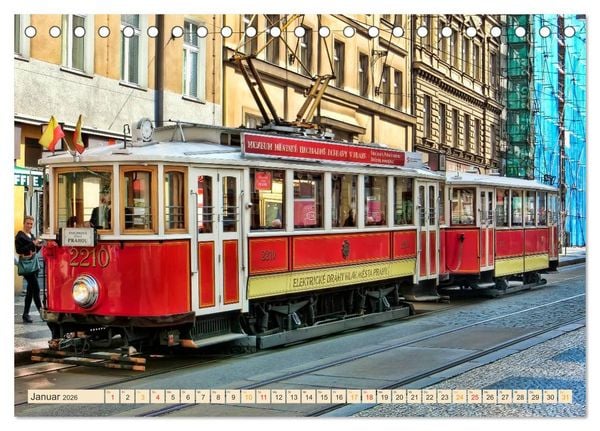 Produktbild: Durch die Welt mit der Stra&szlig;enbahn (Tischkalender 2026 DIN A5 quer), CALVENDO Monatskalender