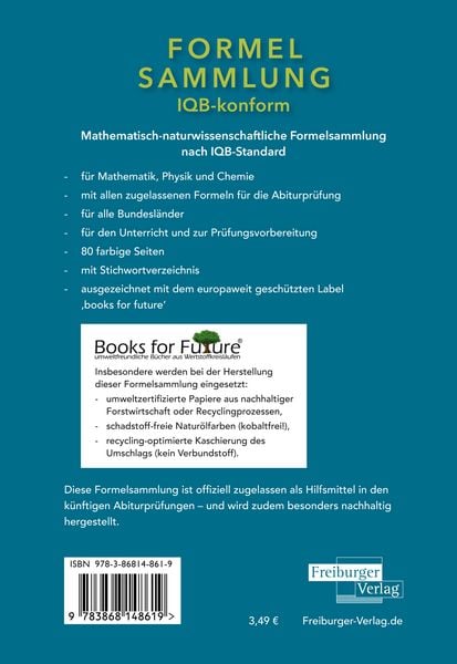 Produktbild: Mathematisch-naturwissenschaftliche Formelsammlung - IQB konform