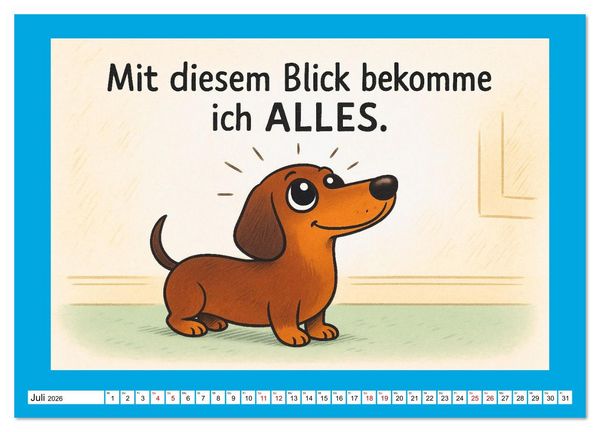 Produktbild: Fehlerfrei. Dackel eben. (Wandkalender 2026 DIN A4 quer), CALVENDO Monatskalender