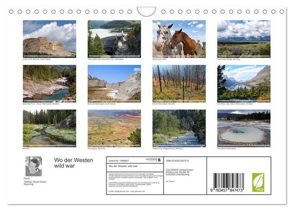 Produktbild: Wo der Westen wild war (Wandkalender 2026 DIN A4 quer), CALVENDO Monatskalender