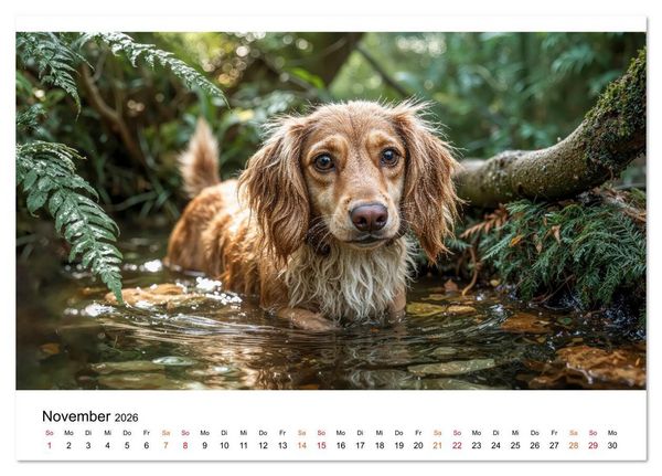 Produktbild: Dackel - ein Blick gen&uuml;gt (Tischkalender 2026 DIN A5 quer), CALVENDO Monatskalender
