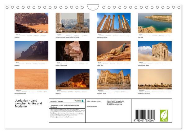 Produktbild: Jordanien - Land zwischen Antike und Moderne (Wandkalender 2026 DIN A4 quer), CALVENDO Monatskalender