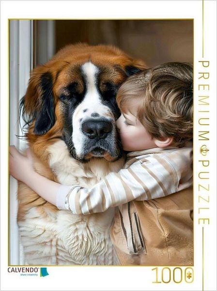 Produktbild: CALVENDO Puzzle Bernhardiner | 1000 Teile Lege-Gr&ouml;&szlig;e 64x48cm Foto-Puzzle f&uuml;r gl&uuml;ckliche Stunden