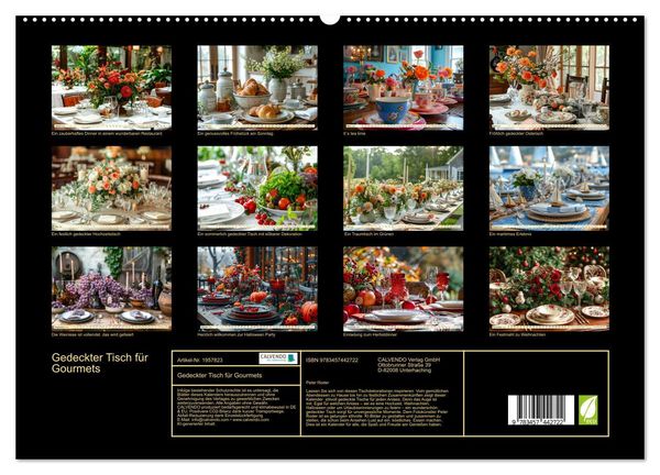 Produktbild: Gedeckter Tisch f&uuml;r Gourmets (hochwertiger Premium Wandkalender 2026 DIN A2 quer), Kunstdruck in Hochglanz