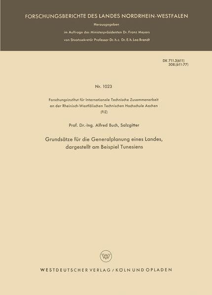 Produktbild: Grunds&auml;tze f&uuml;r die Generalplanung eines Landes, dargestellt am Beispiel Tunesiens