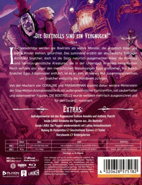 Produktbild: Die Boxtrolls - Steelbook (4K Ultra HD) (+ Blu-ray)