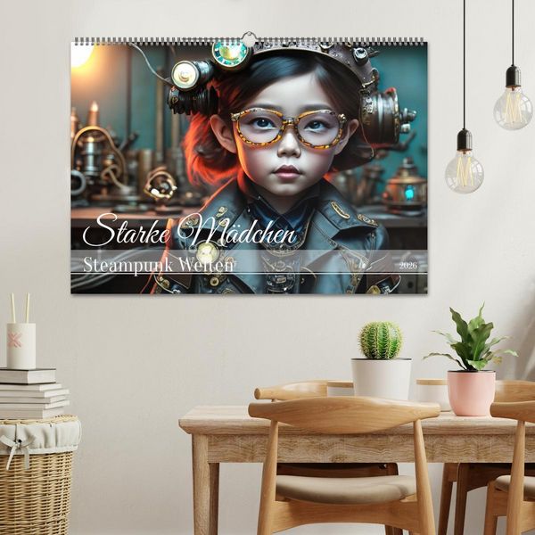 Produktbild: Starke M&auml;dchen - Steampunk Welten (Wandkalender 2026 DIN A2 quer), CALVENDO Monatskalender