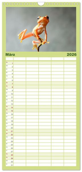 Produktbild: Familienplaner 2026 - Lustige Amphibienbande mit 5 Spalten (Wandkalender, 21 x 45 cm) CALVENDO