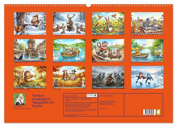 Produktbild: Tierisch musikalisch - Taktgef&uuml;hl mit Humor (Wandkalender 2027 DIN A2 quer), CALVENDO Monatskalender