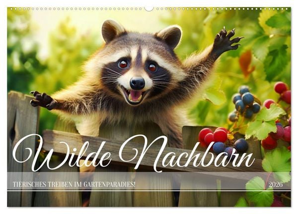 Produktbild: Wilde Nachbarn - Tierisches Treiben im Gartenparadies! (Wandkalender 2026 DIN A2 quer), CALVENDO Monatskalender