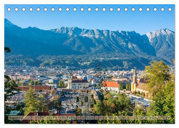 Produktbild: Innsbruck - Die Stadt im Herzen der Alpen (Tischkalender 2026 DIN A5 quer), CALVENDO Monatskalender