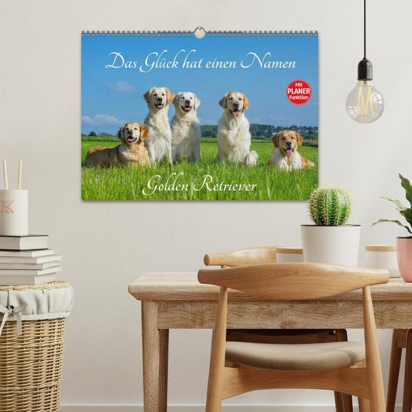 Produktbild: Das Gl&uuml;ck hat einen Namen - Golden Retriever (Wandkalender 2026 DIN A3 quer), CALVENDO Monatskalender